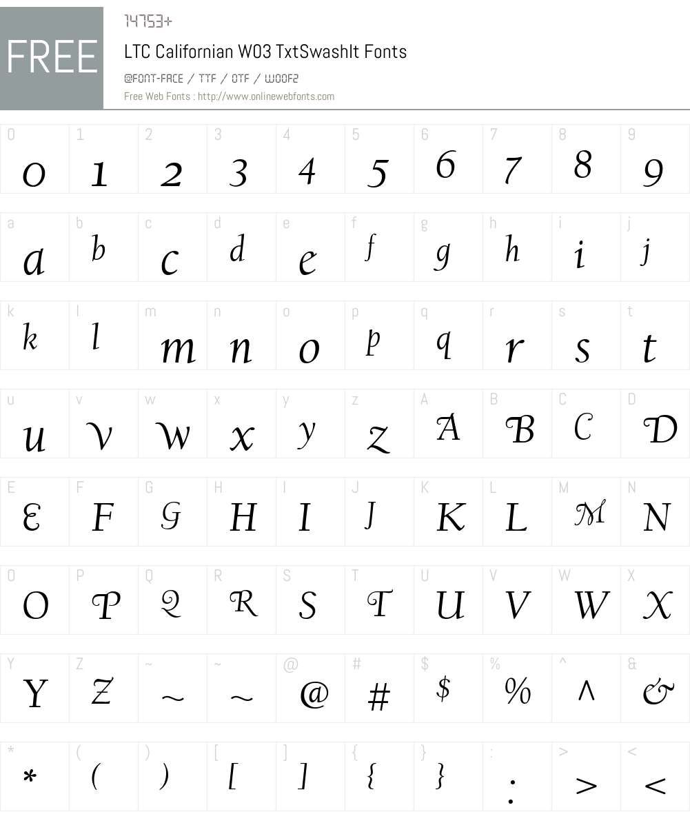 LTC Californian Font Screenshots