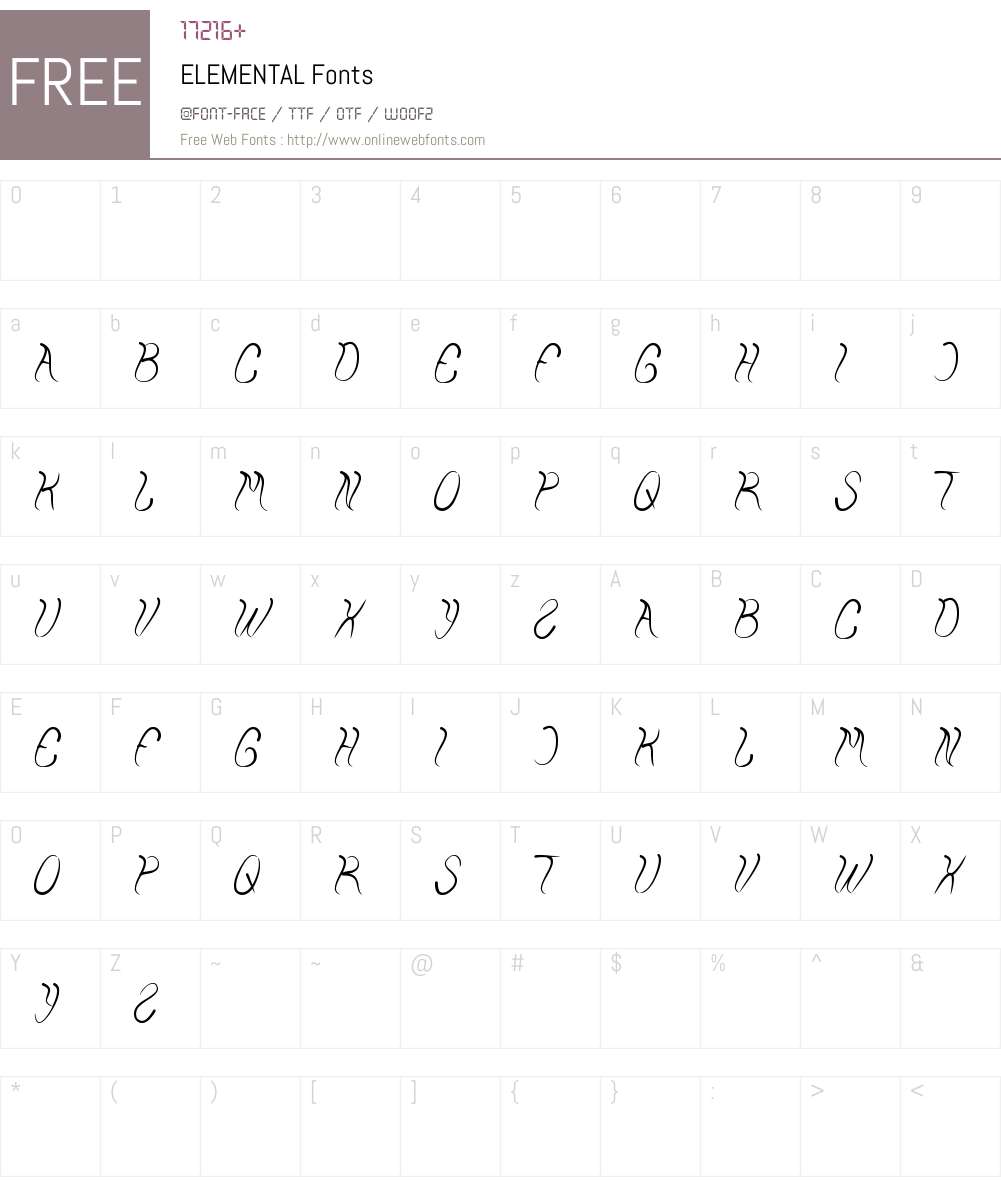 ELEMENTAL Font Screenshots