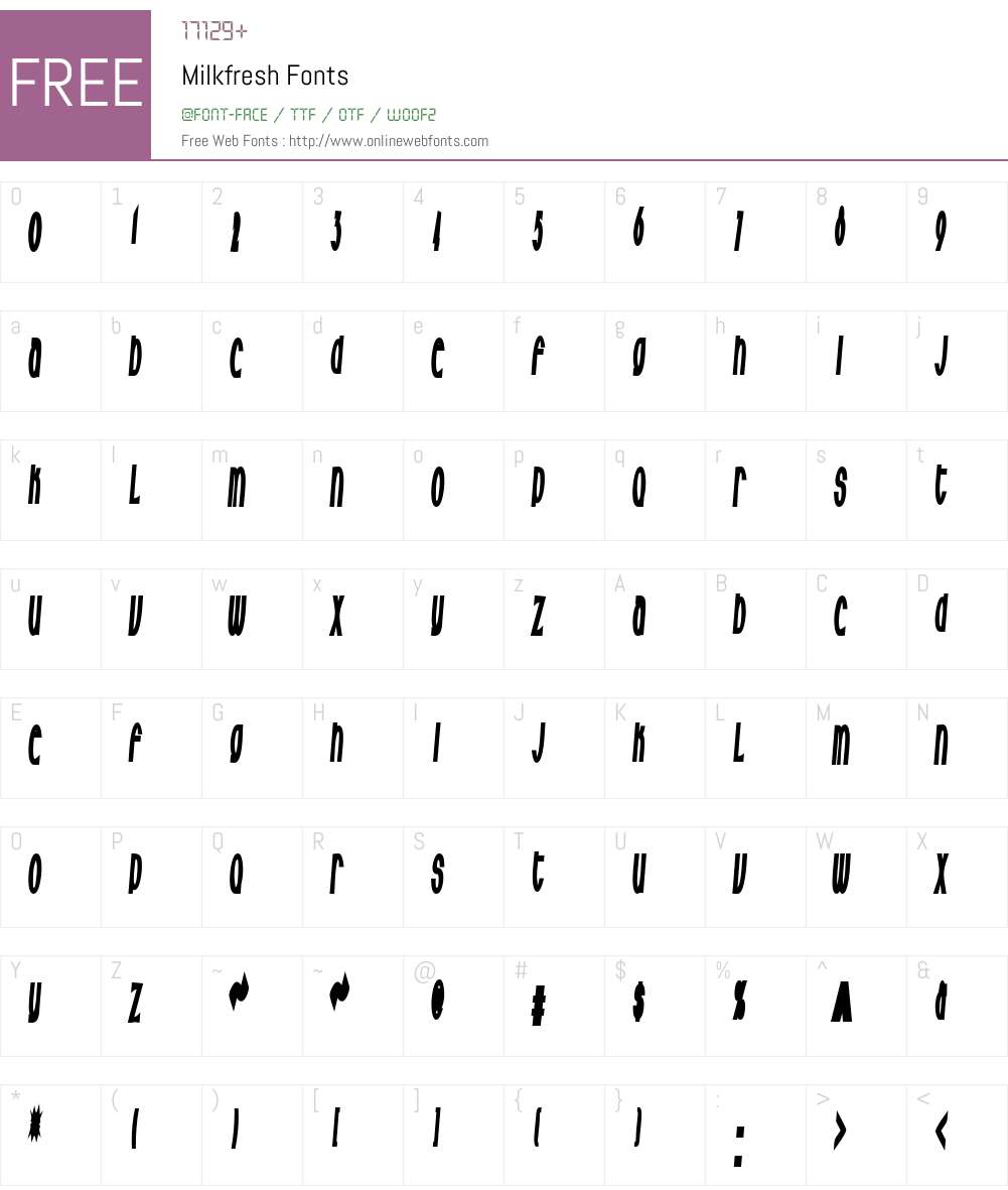 Milkfresh Font Screenshots