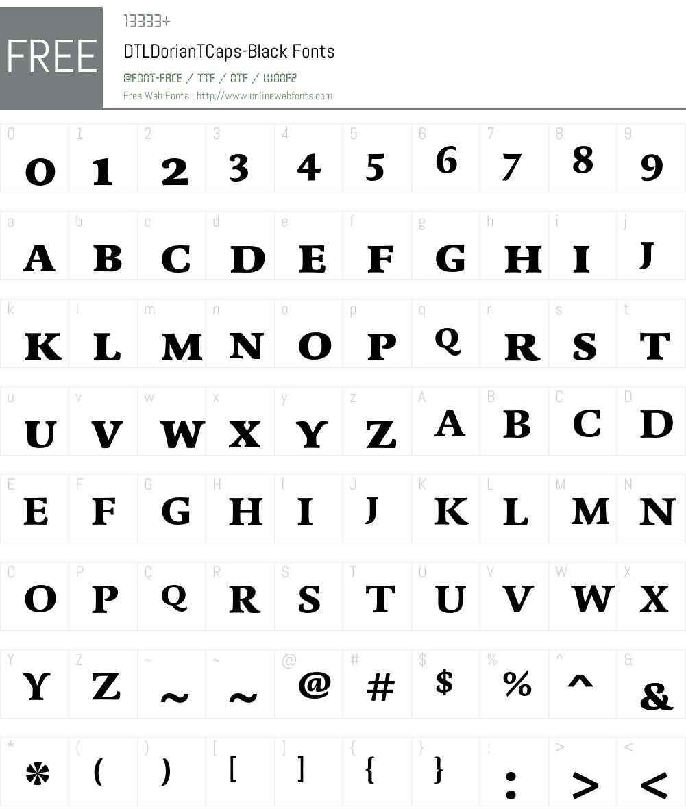 DTLDorianTCaps Font Screenshots