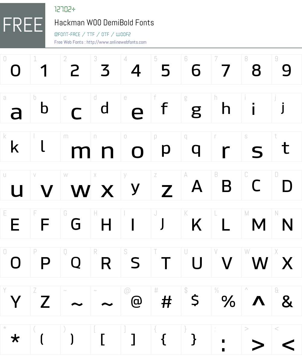 HackmanW00-DemiBold Font Screenshots