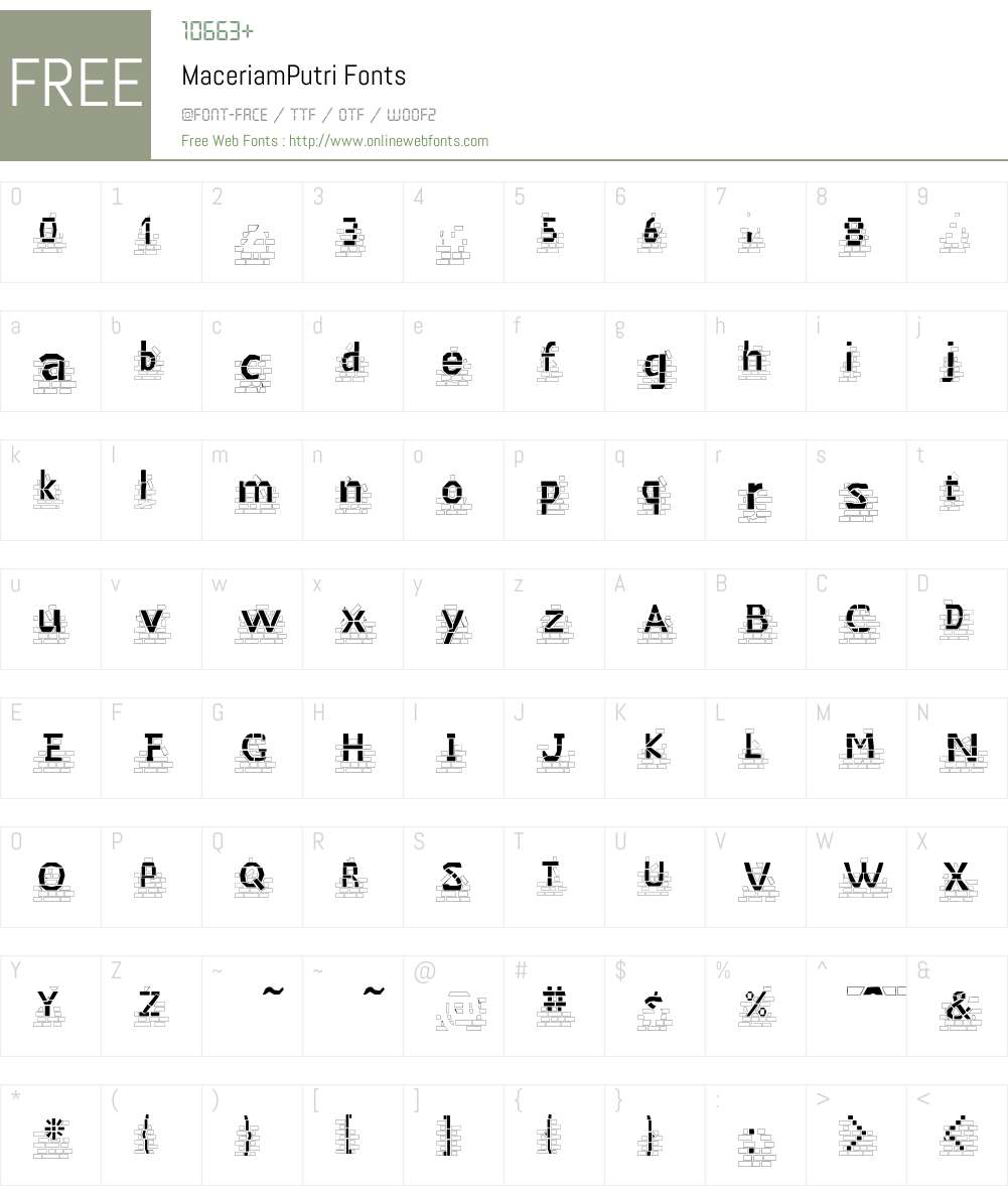 MaceriamPutri Font Screenshots