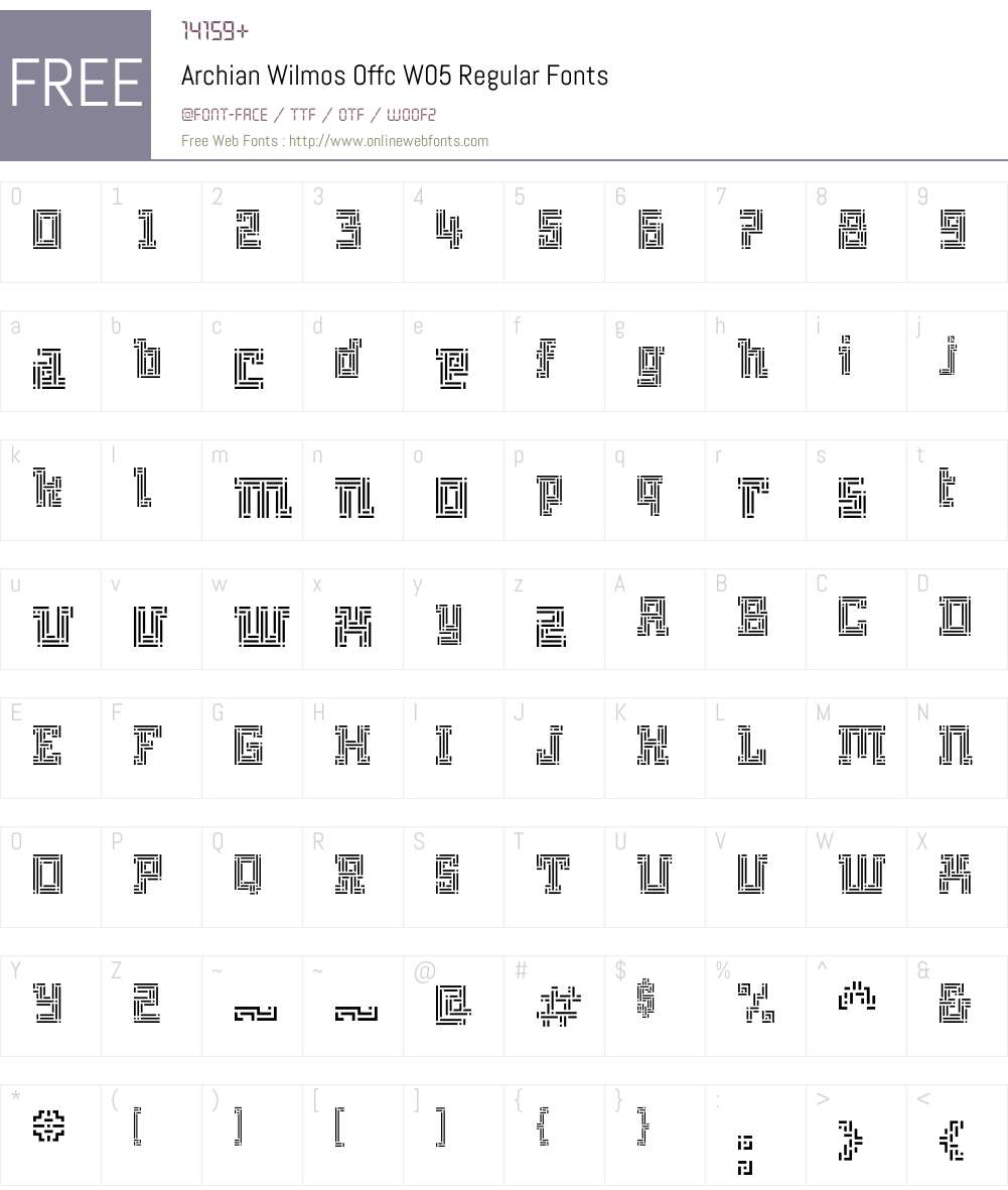ArchianWilmosOffcW05-Rg Font Screenshots