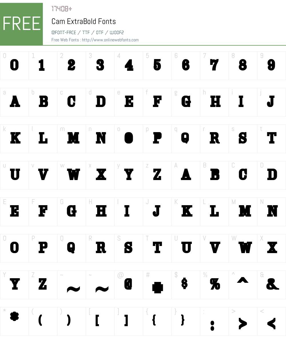 Cam Font Screenshots