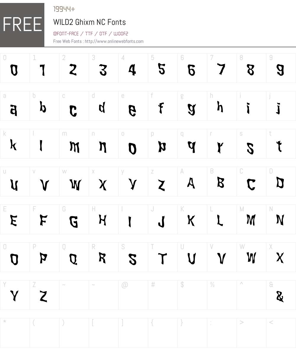 WILD2 Ghixm NC Font Screenshots