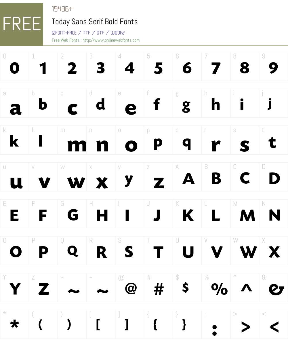 TodaySB-Bold Font Screenshots