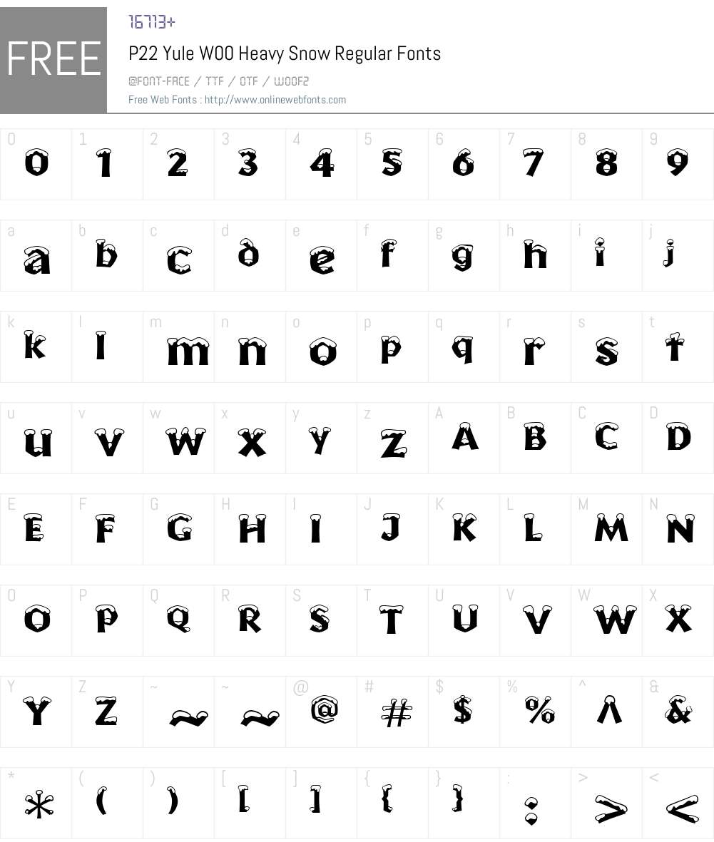 P22YuleW00-HeavySnowRegular Font Screenshots