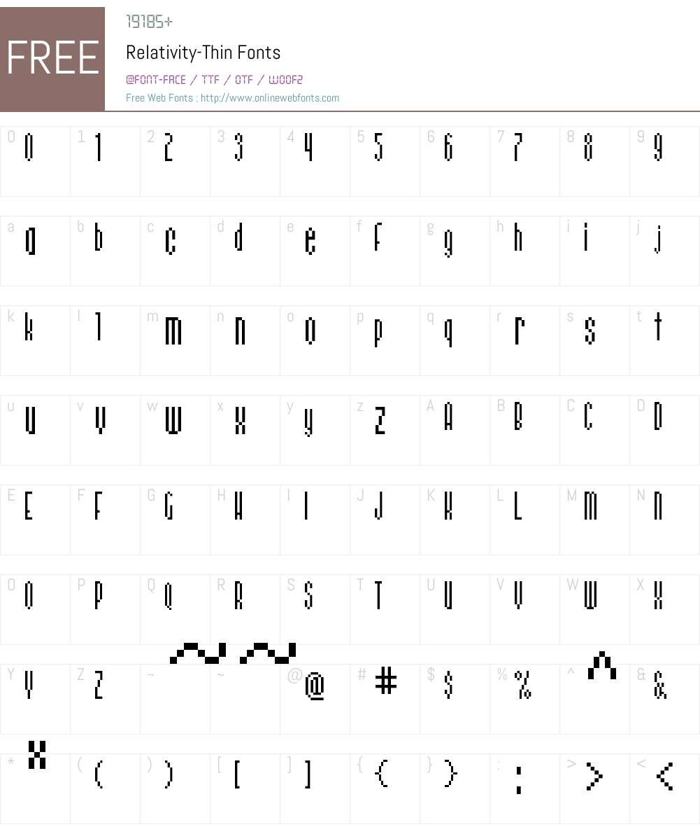 Relativity Thin Font Screenshots