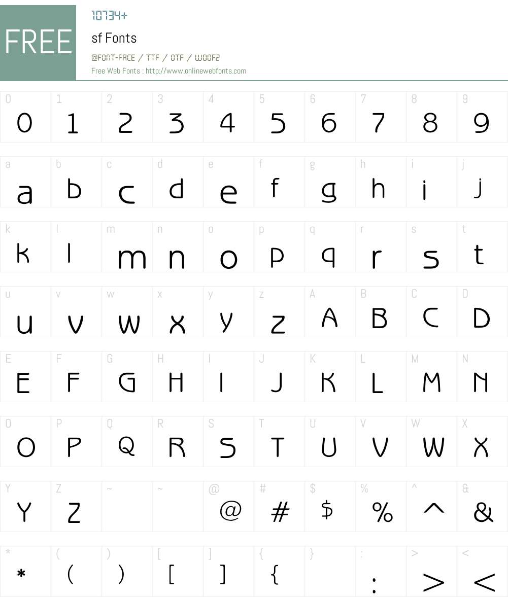 sf Font Screenshots