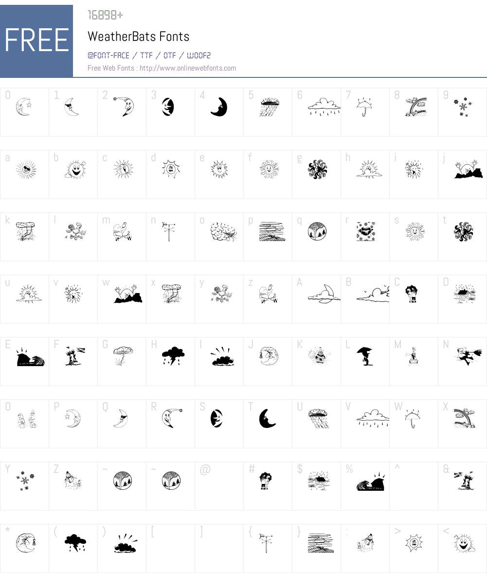 WeatherBats Font Screenshots