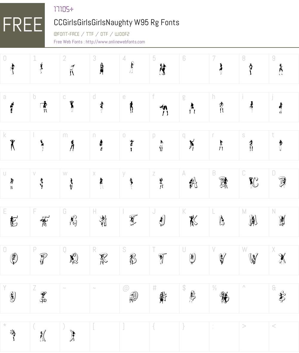CCGirlsGirlsGirlsNaughtyW Font Screenshots
