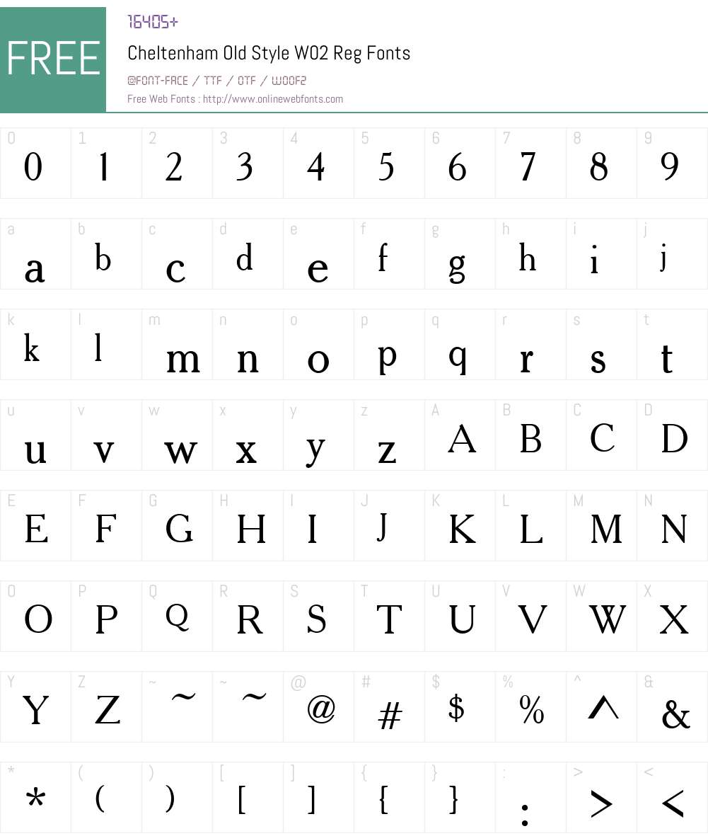 Cheltenham Old Style Font Screenshots