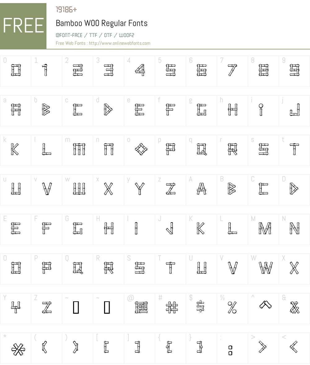 Bamboo Font Screenshots