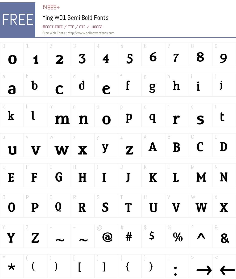 YingW01-SemiBold Font Screenshots
