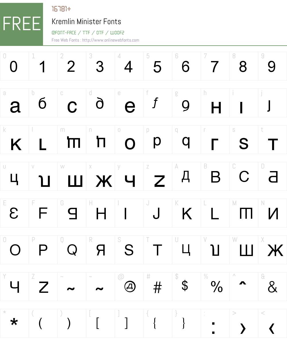 Kremlin Minister Font Screenshots