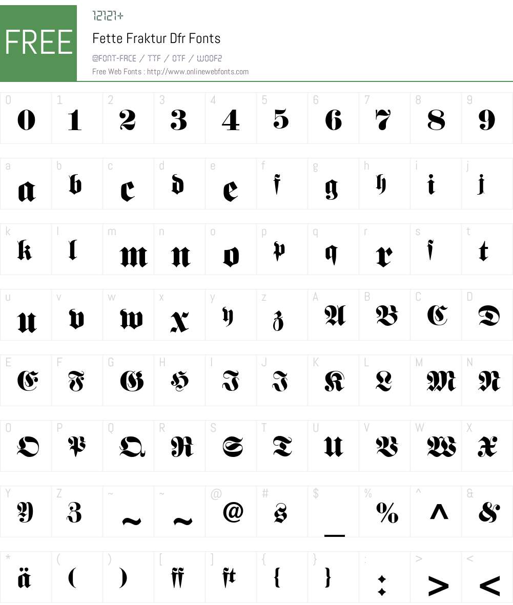 Fette Fraktur Font Screenshots