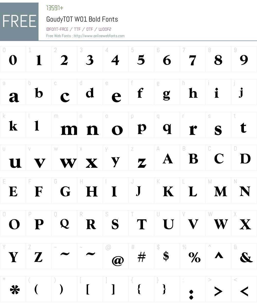 GoudyTOTW01-Bold Font Screenshots
