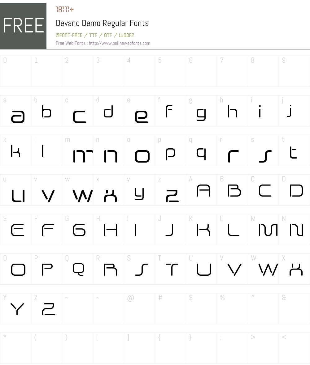 Devano Demo 1.000 Fonts Free Download - OnlineWebFonts.COM