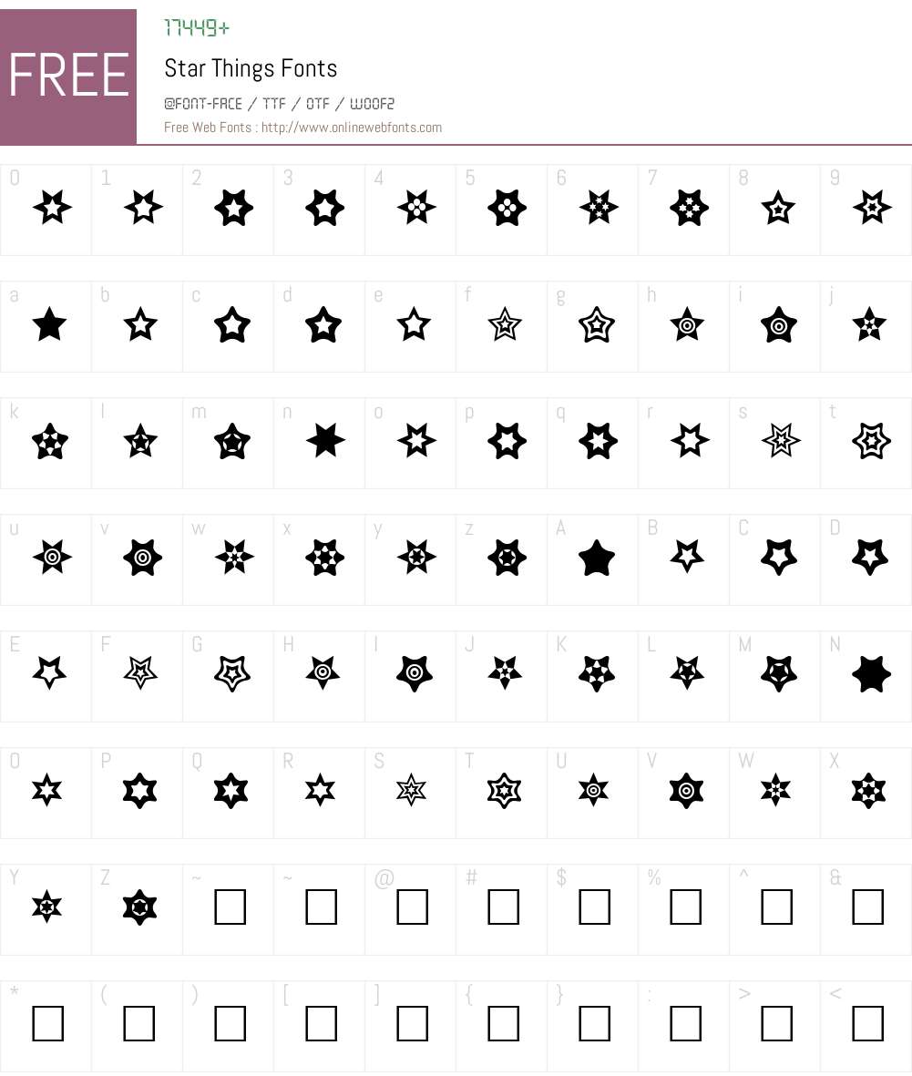 Star Things Font Screenshots