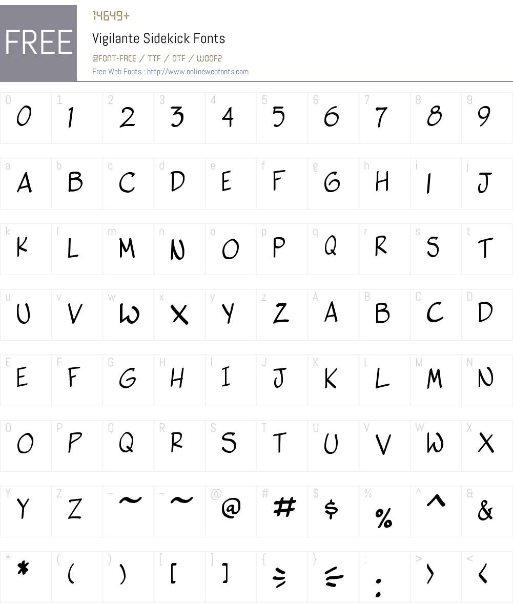 Vigilante Sidekick Font Screenshots