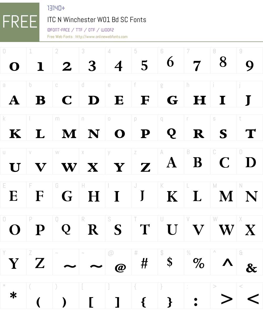 ITCNWinchesterW01-BdSC Font Screenshots