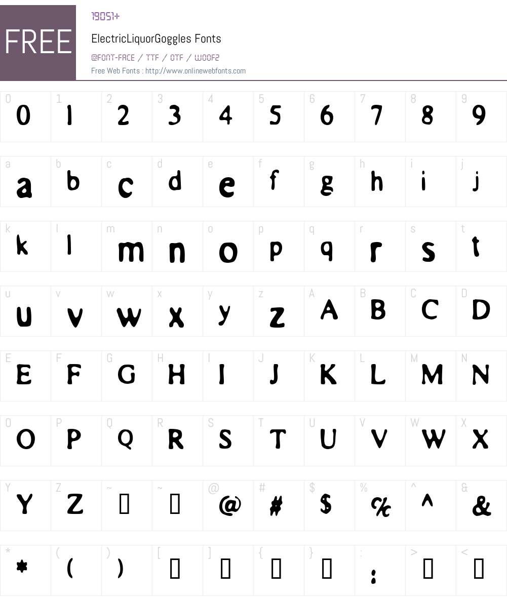 ElectricLiquorGoggles Font Screenshots