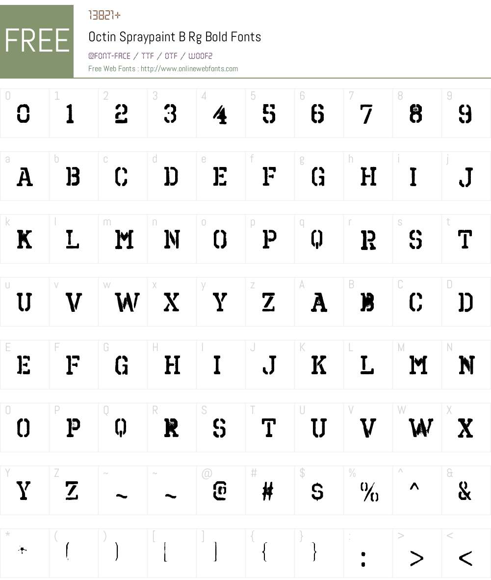 Octin Spraypaint Font Screenshots