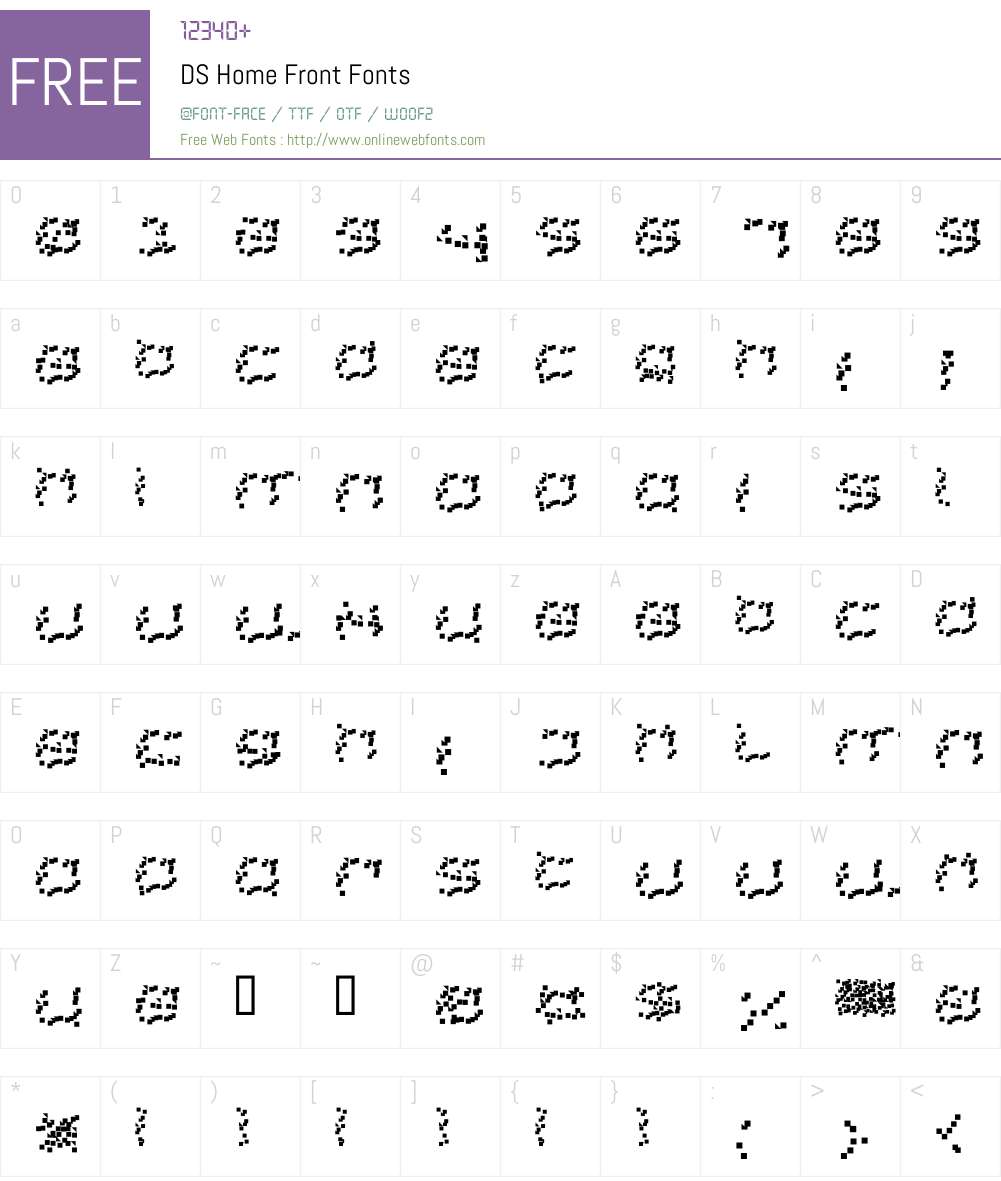 DS Home Front Font Screenshots