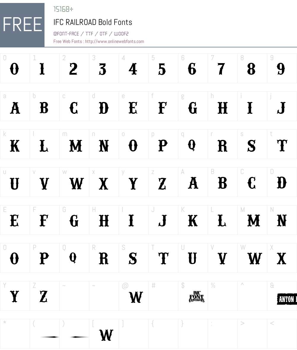 IFC RAILROAD Font Screenshots