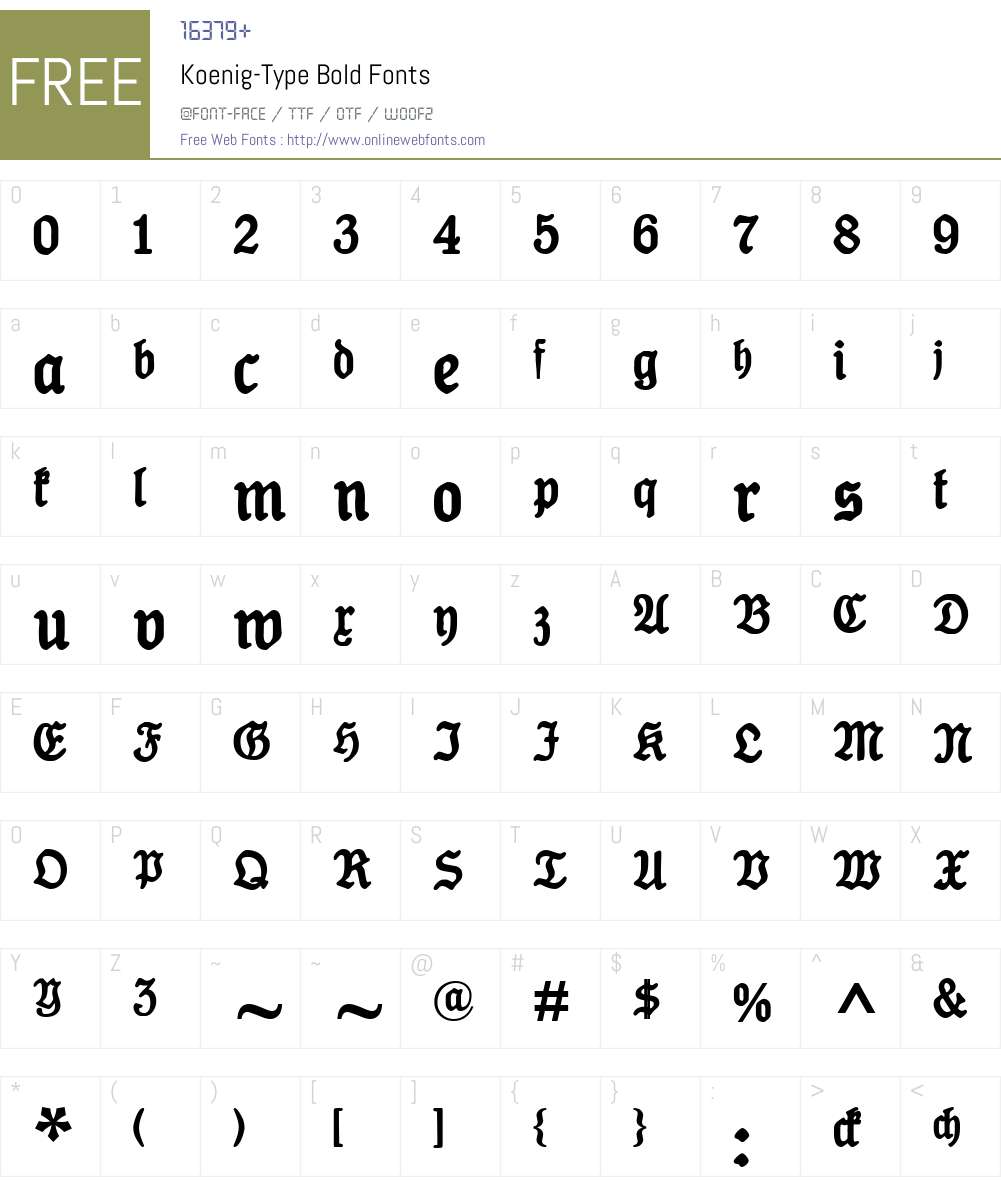 Koenig-Type Font Screenshots