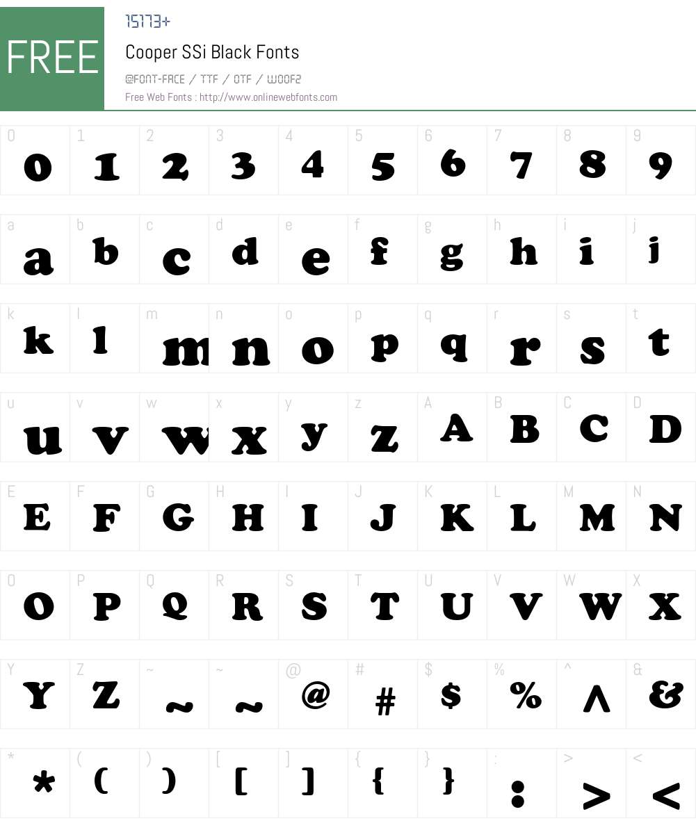 Cooper SSi Font Screenshots