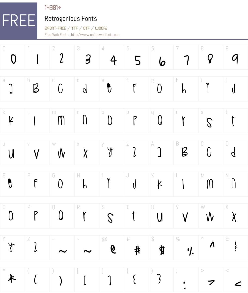 Retrogenious Font Screenshots