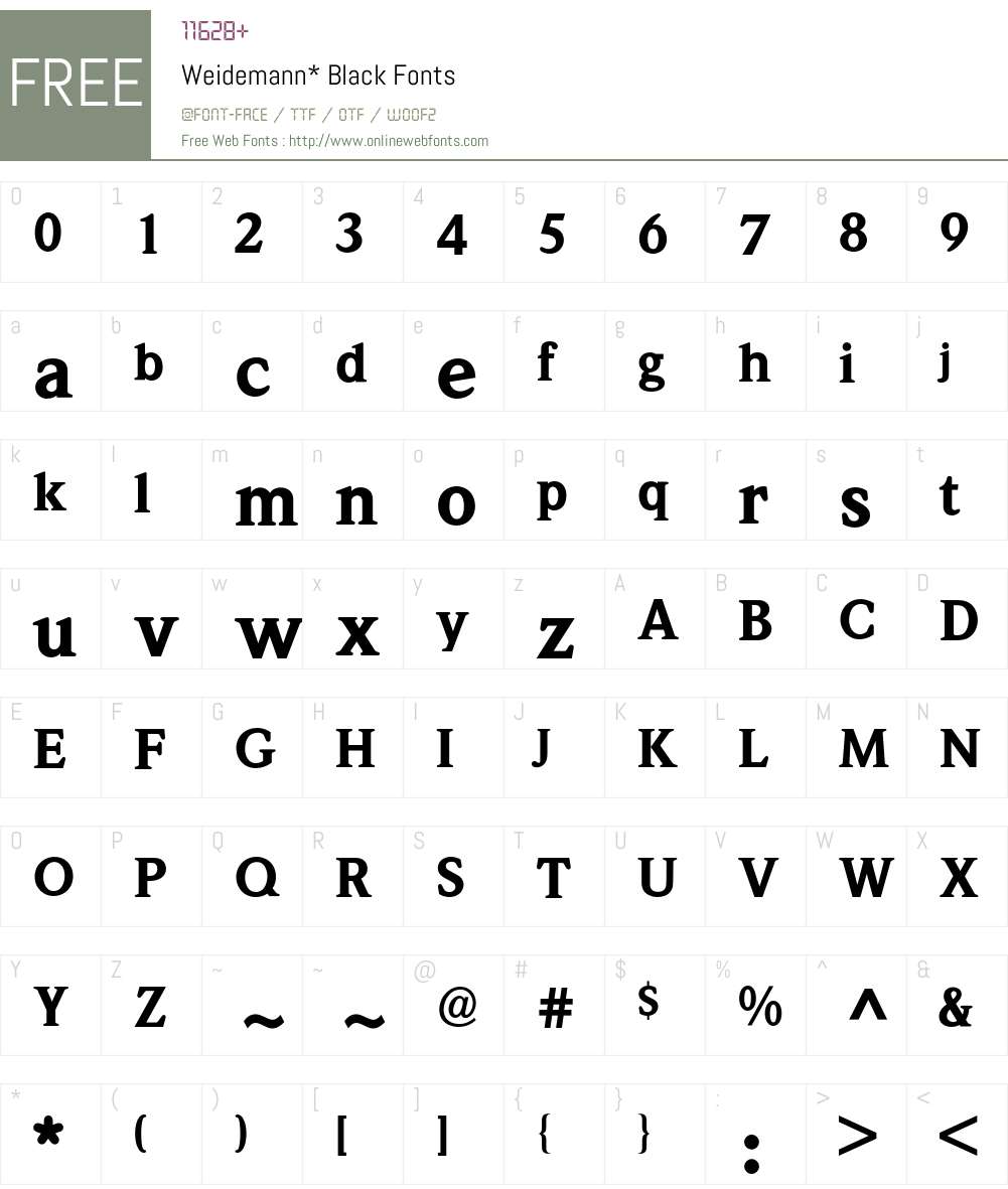 Weidemann BQ Font Screenshots