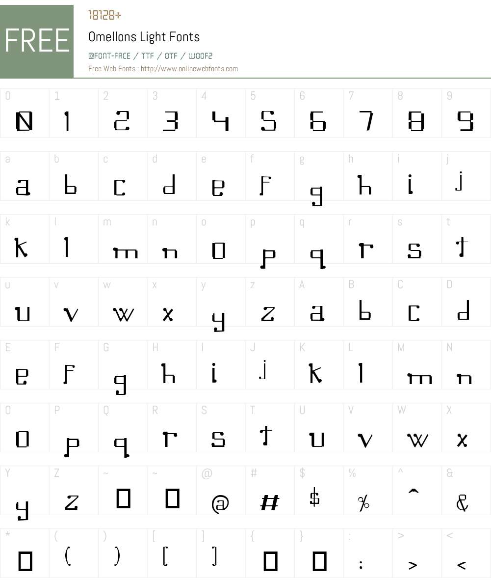 Omellons Font Screenshots
