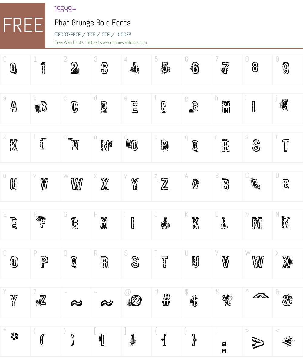 Phat Grunge Bold Font Screenshots