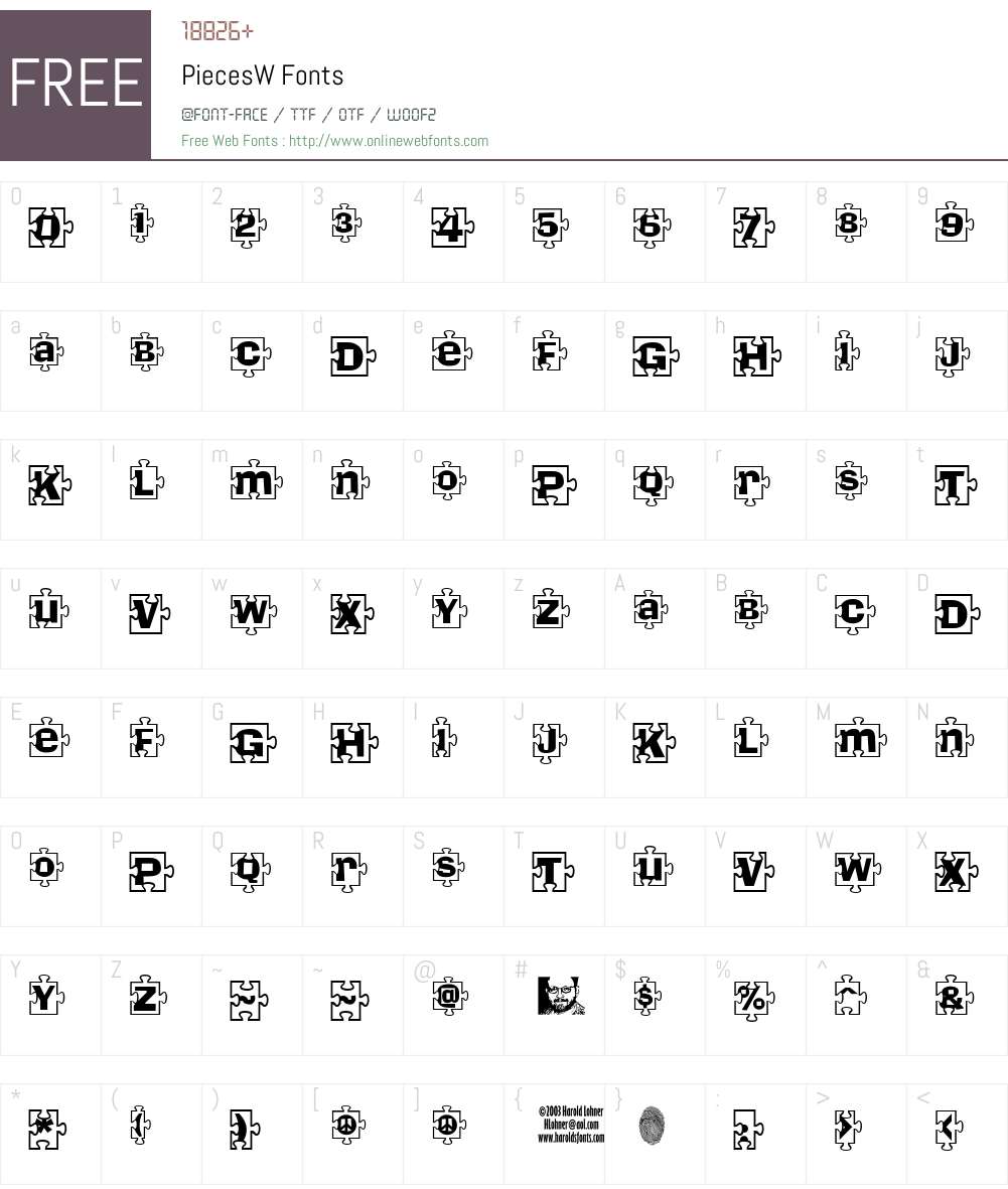 PiecesW Font Screenshots