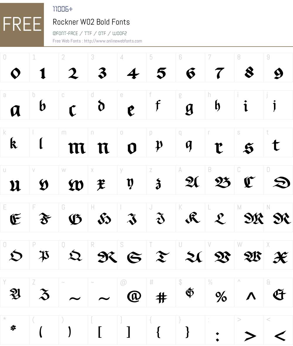 Rockner Font Screenshots