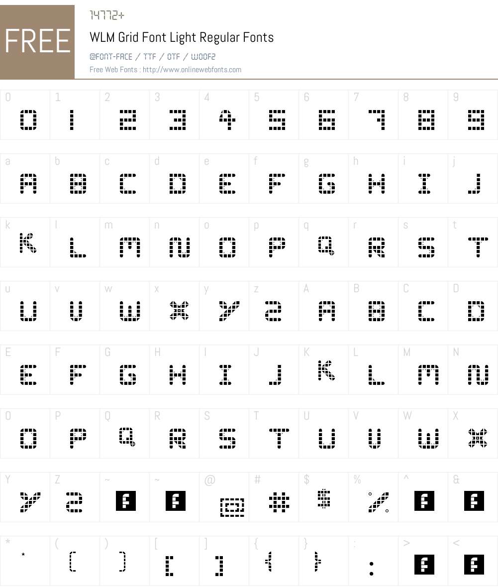 WLM Grid Font Light Font Screenshots