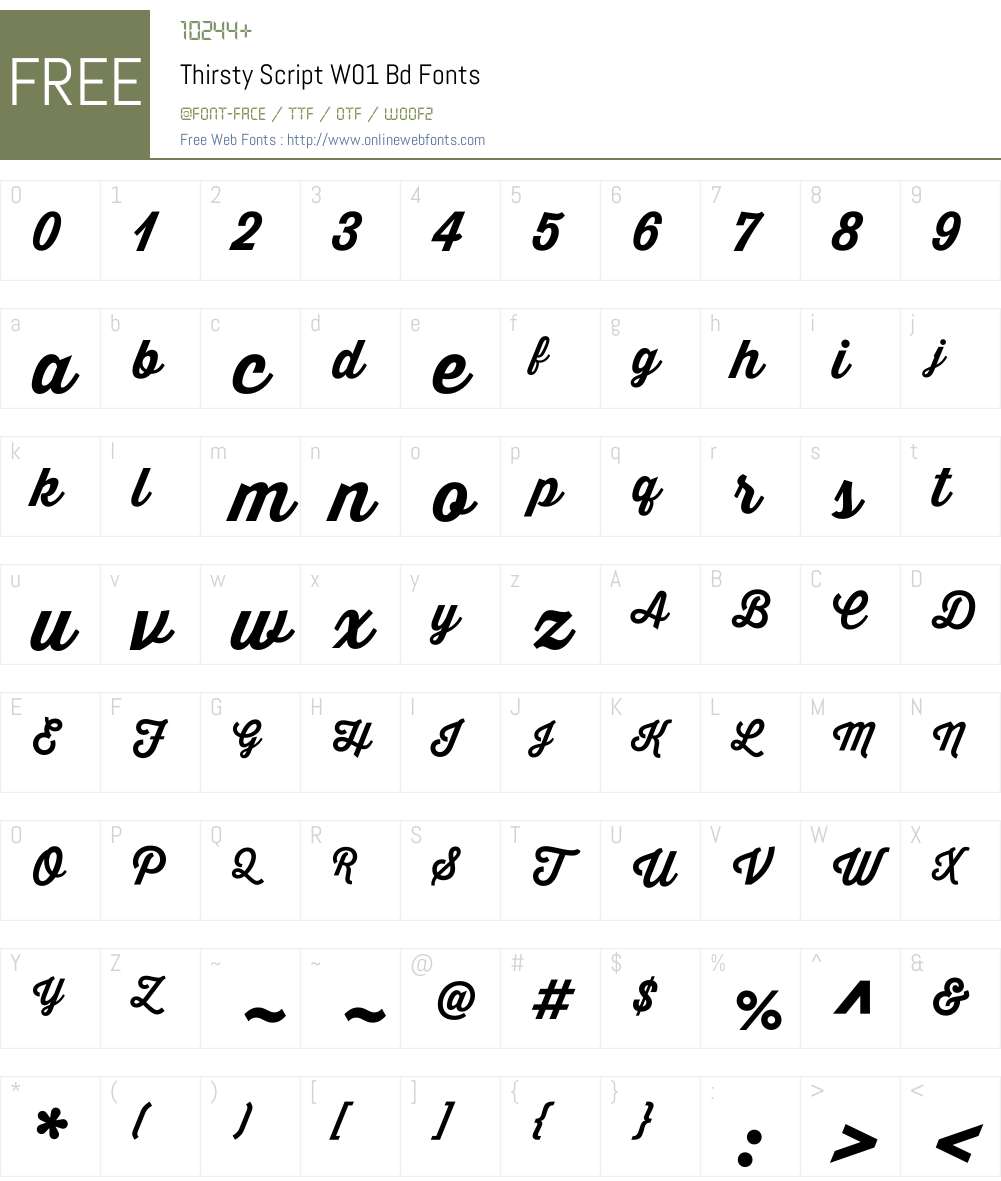 ThirstyScriptW01-Bd Font Screenshots