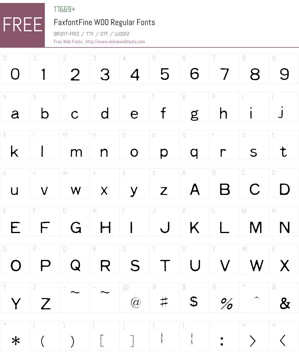 Faxfont Font Screenshots