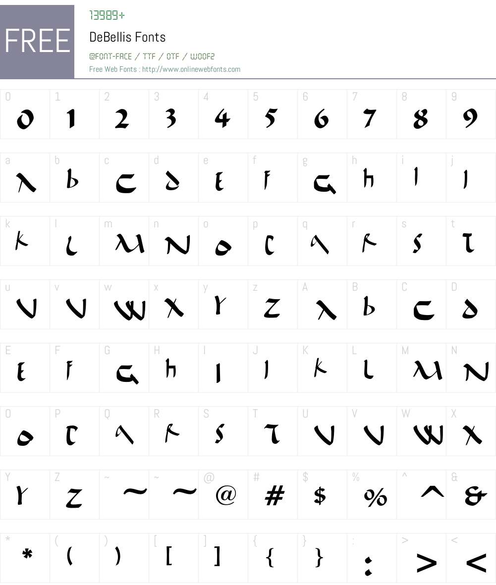 DeBellis Font Screenshots