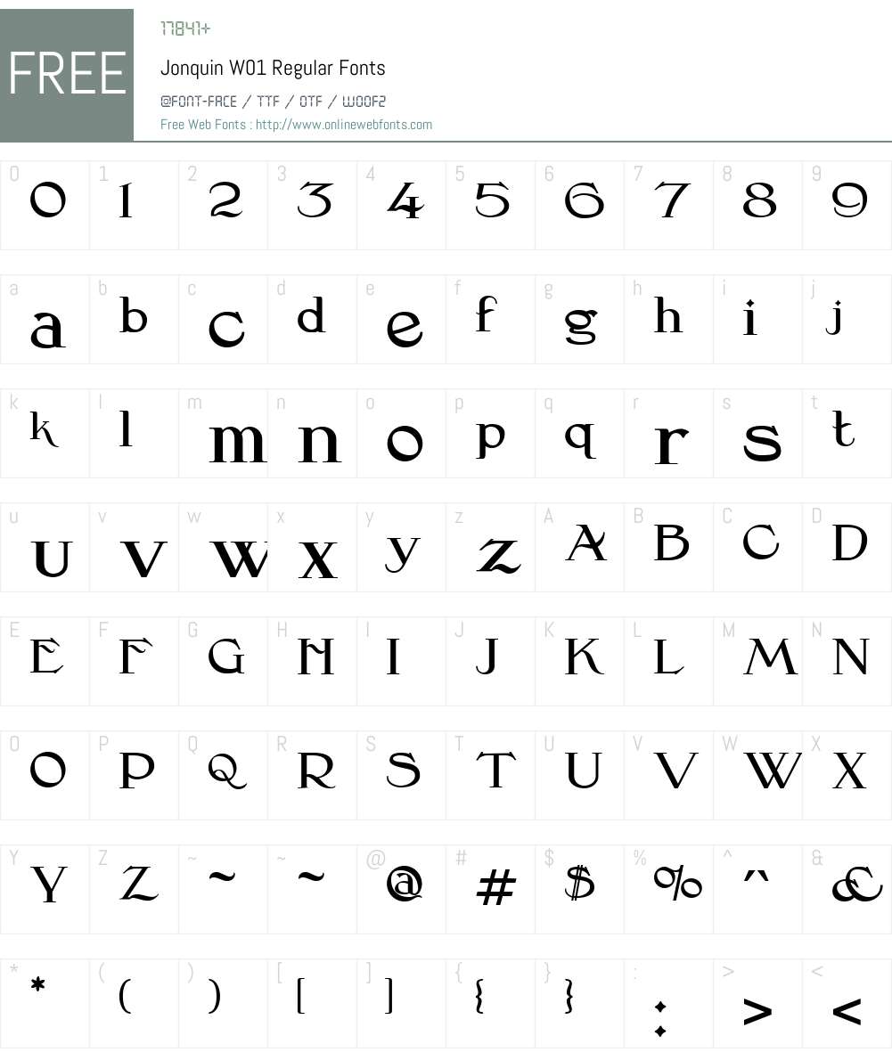 JonquinW01-Regular Font Screenshots