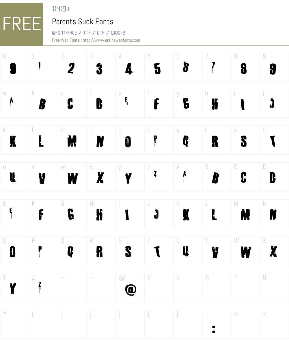 Parents Suck Font Screenshots