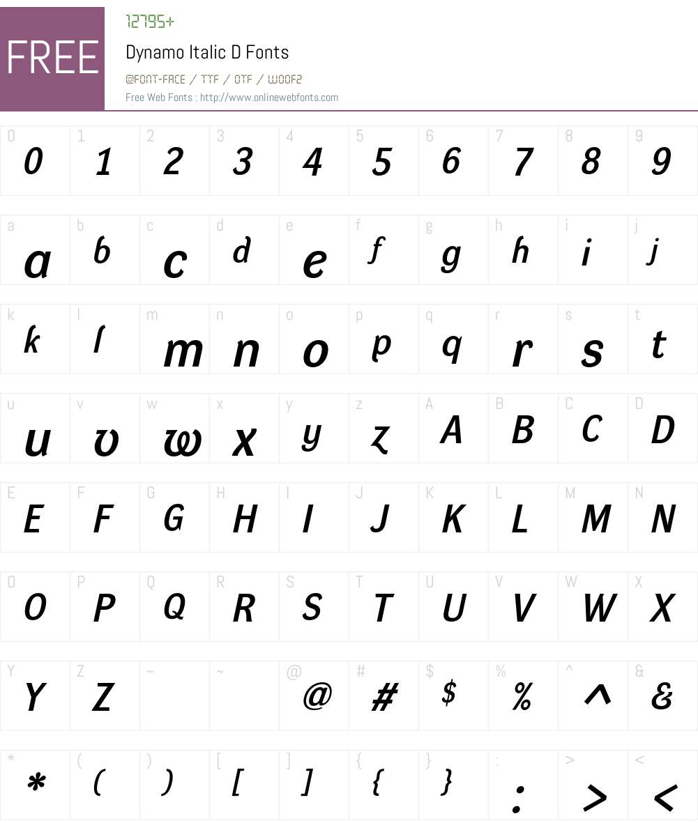 Dynamo D Font Screenshots