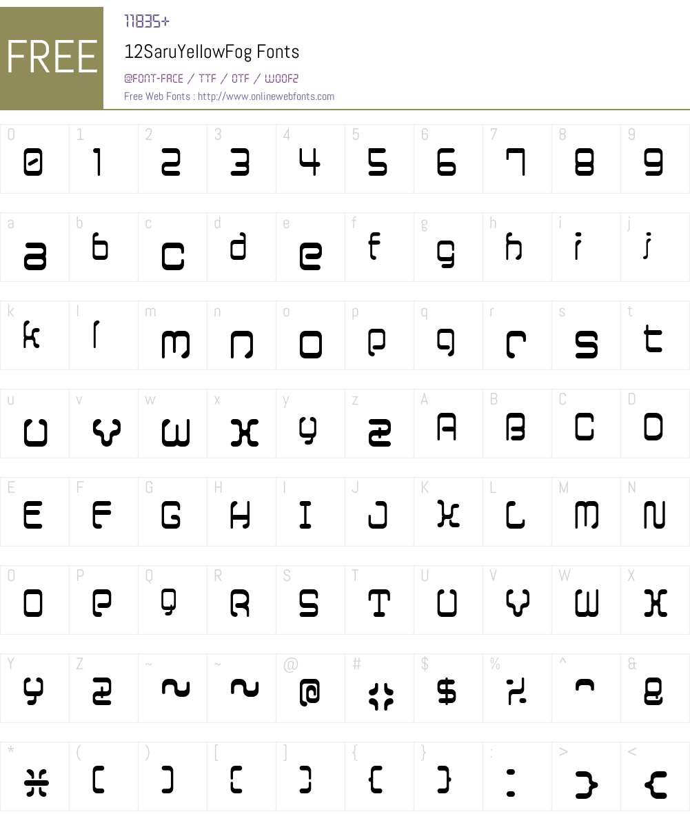 12SaruYellowFog Font Screenshots