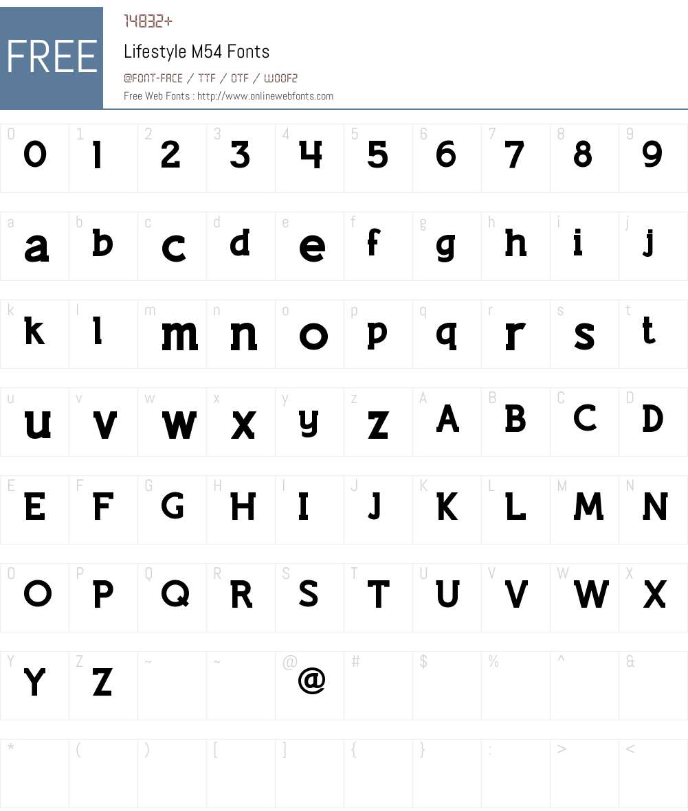 Lifestyle M54 Font Screenshots