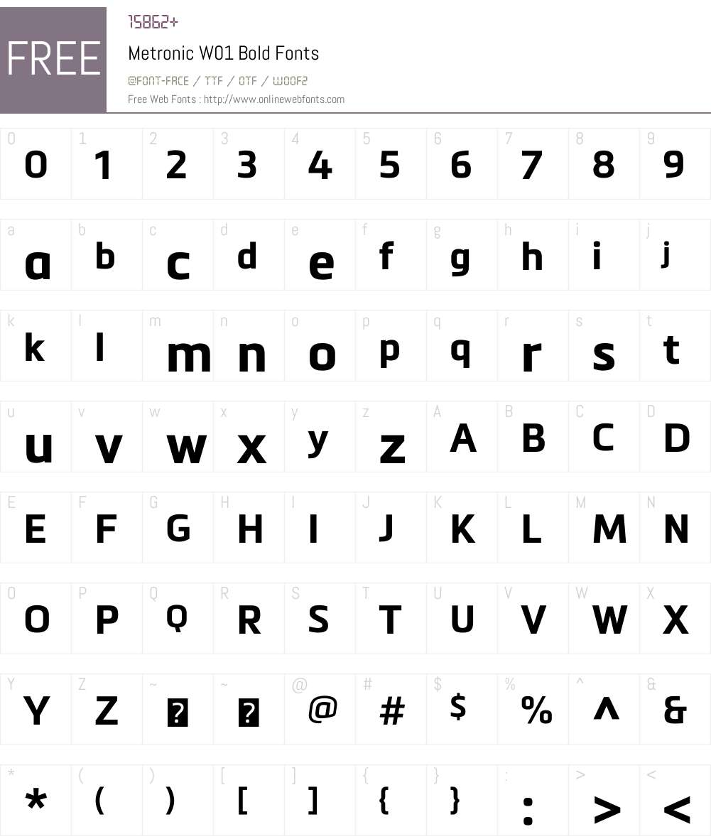 MetronicW01-Bold Font Screenshots