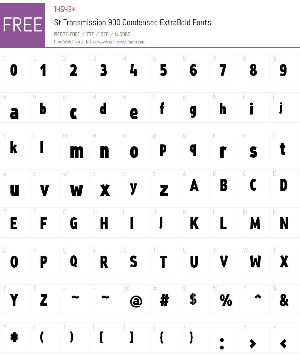 St Transmission Font Screenshots