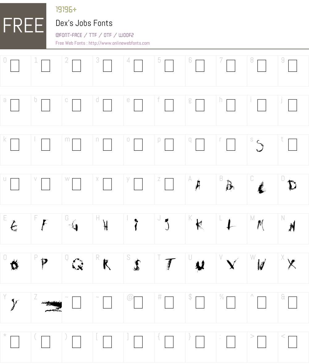 Dex's Jobs Font Screenshots