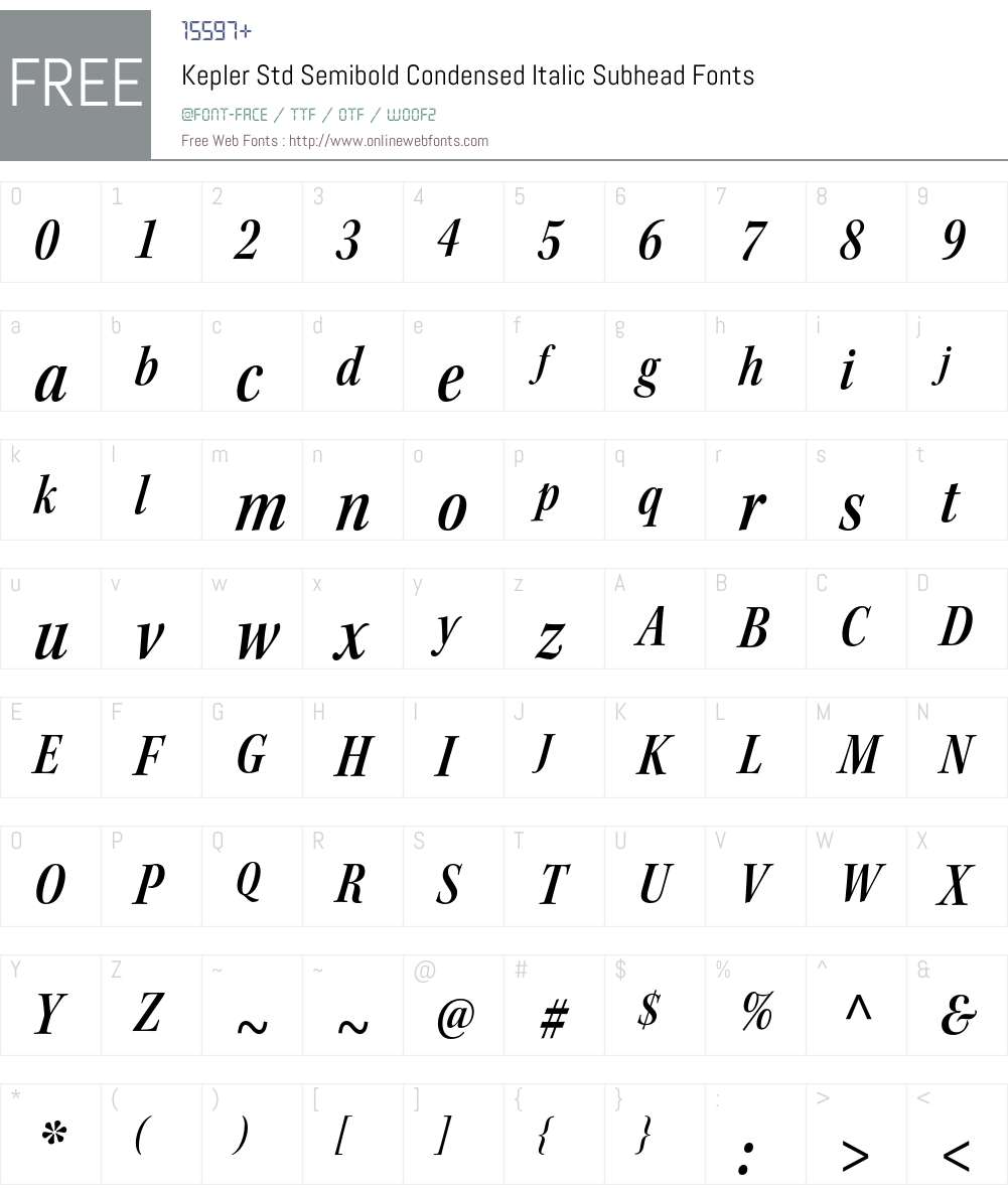 Kepler Std Font Screenshots
